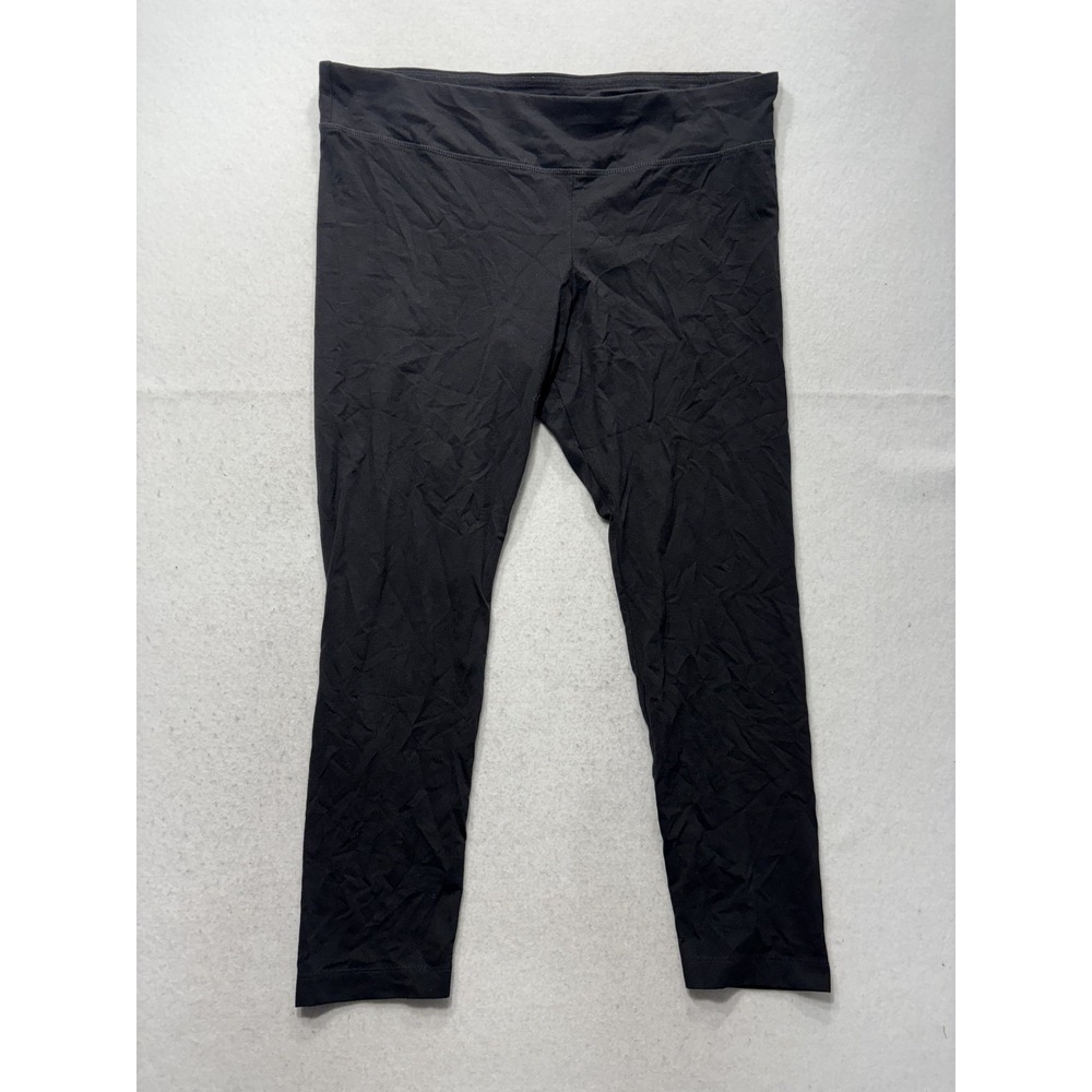 Time And Tru Leggings Womens 2XL Black Ankle Jersey Stretch Pull On Comfort